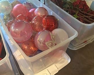 Lots of beautiful blown glass Christmas ornaments