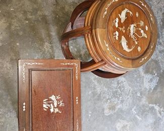 Inlaid plant stands/tables