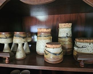 Pottery drinkware and cannisters