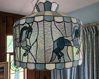 Carousel horse themed swag light