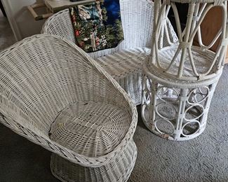 Vintage white wicker furniture
