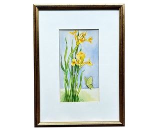 Joan Dodd (IN 1929-2023) "First Iris" Watercolor