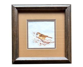Signed Wanda Farr Bird Painting