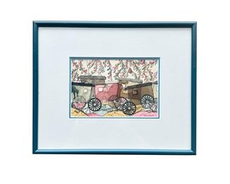 George Elliott (IN 1940-2014) Wagon Watercolor 