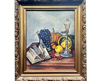 Antique Unsigned Still Life on Canvas