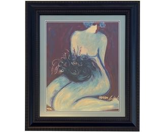 Barbara Wood (1926-) Blue Nude Seriolithograph