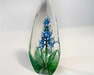 Mats Jonasson Crystal Floral Paperweight