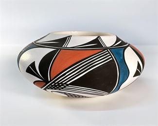 Irene K Tigua Pueblo Pottery Bowl