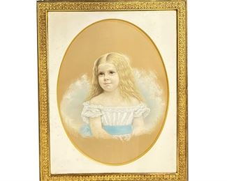 Signed + Dated 1875 Pastel Drawing