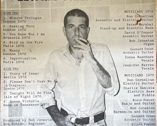 Leonard Cohen “Leonard Cohen: Live Songs” Vinyl LP