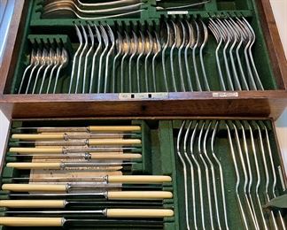 Complete Service for 6 Walker & Hall Sheffield Flatware 