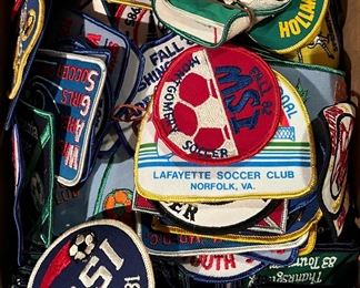 Box Lot of Vintage Soccer Patches 