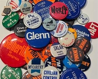 Vintage Mostly Political Buttons (sold as a lot)