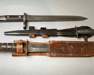  Fairbairn-Sykes Fighting Knife, Spanish Artilleria FcaDE Toledo 1898 Bayonet and WWII US Fighting Knife by PAL 