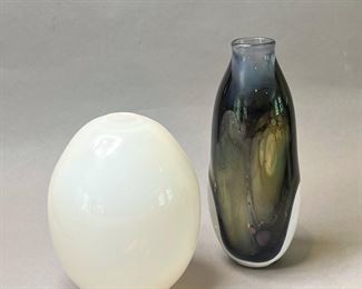 Tozai Home Vase and Hand Blown Glass Vase by Donna Fein