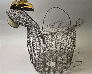 Vintage Chicken Wire Mesh Egg Basket