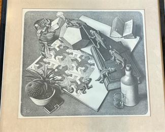 Vintage M.C. Escher “Reptiles” Print, Signed on Plate