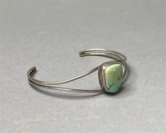 Vintage Navajo Sterling and Turquoise by Jack Tom, Signed 