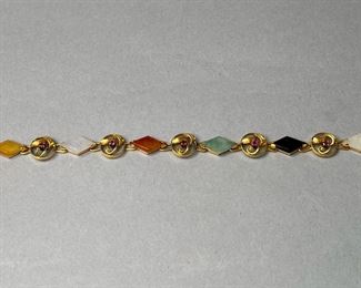 14K Gold and Semi Precious Stones Bracelet 