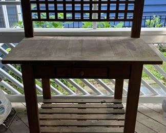 Vintage Teak Potting Table 