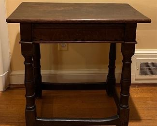 Antique English Oak End Table 