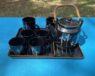 Otagiri blue iris tea set