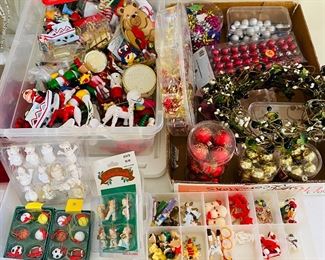 this is a  major cache of vintage christmas  decor and crafting items.  there is tons and tons of  small miniature 