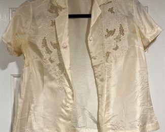 Women's Silk Embroidered Blouse Size 34