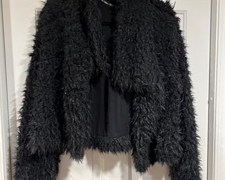 Women's Wild Fable Black Faux Fur Coat Size XS