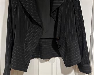 Women's Armani Collezioni Black Striped Pinstripe Blazer Size 6