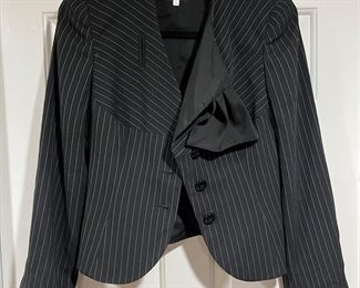 Women's Armani Collezioni Black Striped Pinstripe Blazer Size 4