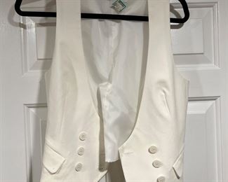 Women's New York & Company White Button Up Vest Size 4
