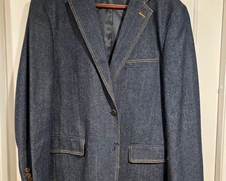 Men's Vittorio St. Angelo Denim Suit Blazer Size 42S