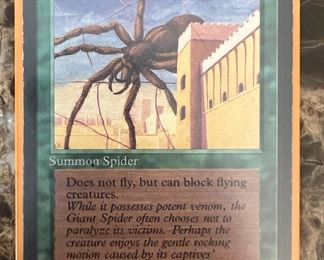 Magic The Gathering Giant Spider Alpha Black Playing Card