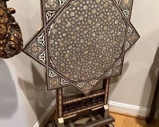 Egyptian Folding Wood Octagonal End Table