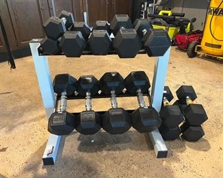 Cap Barbell Rack RK-3D with Barbells sets of 30, 25, two sets of 20, 15, 10, 5