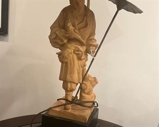 Asian Figural Terra Cotta Lamps (pr)