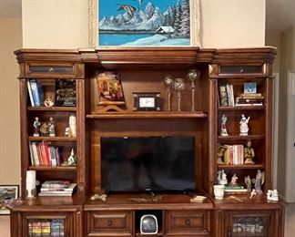 Lovely Entertainment Center With Leaded Glass by Aspenhome