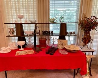 Vintage Milk Glass Snack Set, Estate Wine Opener, MCM Barware/Glasses, Vintage Art Glass