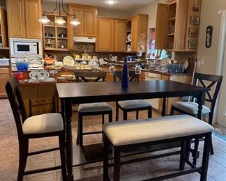 Counter Height Table with 4 Chairs and a Bench-brand new! 