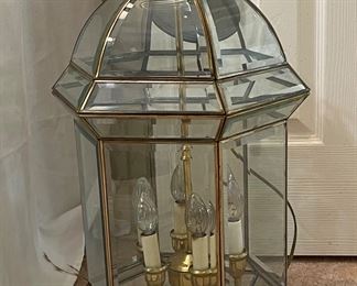 Hanging Beveled Glass Light Fixture
