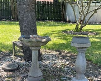 Cement Birdbath, Cement Pedestal