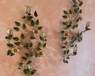 Retro iron sconces...table top candle holders also .