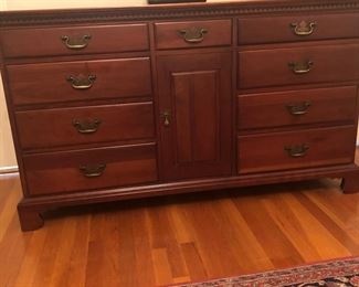 Look!! Solid Cherry bedroom suite by Davis Cabinet company!  Dovetailed all around in the drawers with wood bottoms!! SAYS LASTING QUALITY!!