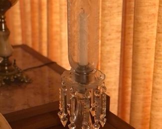 French sofa table with marble top.