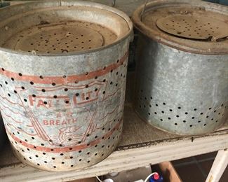 UNIQUE !! Early metal minnow buckets !!