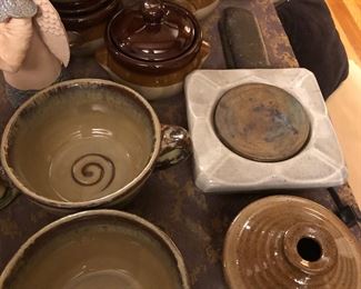 Several  Stewart Pottery pieces
