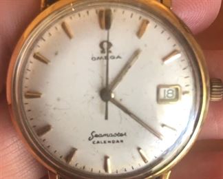 Close up of Omega Seamaster calendar  watch