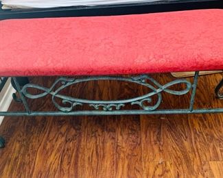 Red Metal Bench