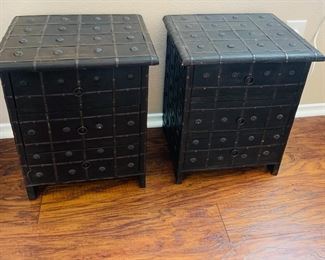 (2) Black Nightstand Chests